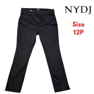 Not Your Daughters Jeans Black 12P Petite Sheri Slim Lift Tuck Technology $100